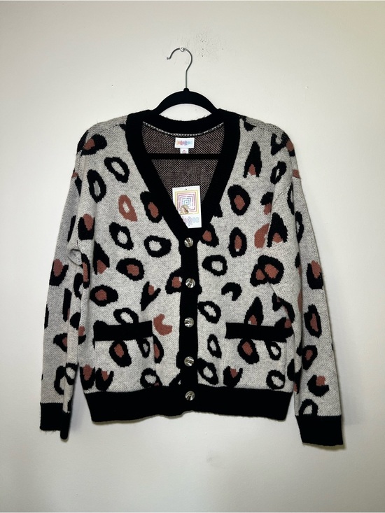 LuLaRoe Sweaters - LuLaRoe Leopard Print Button Cardigan - Gray, Brown & Black
